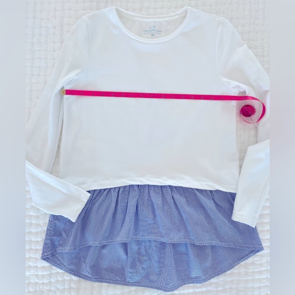 Vineyard Vines mixed media peplum shirt - Picture 4 of 6